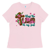 Bubblegum Pink bless the lord oh my soul Ladies Tee - AdoDesignShop