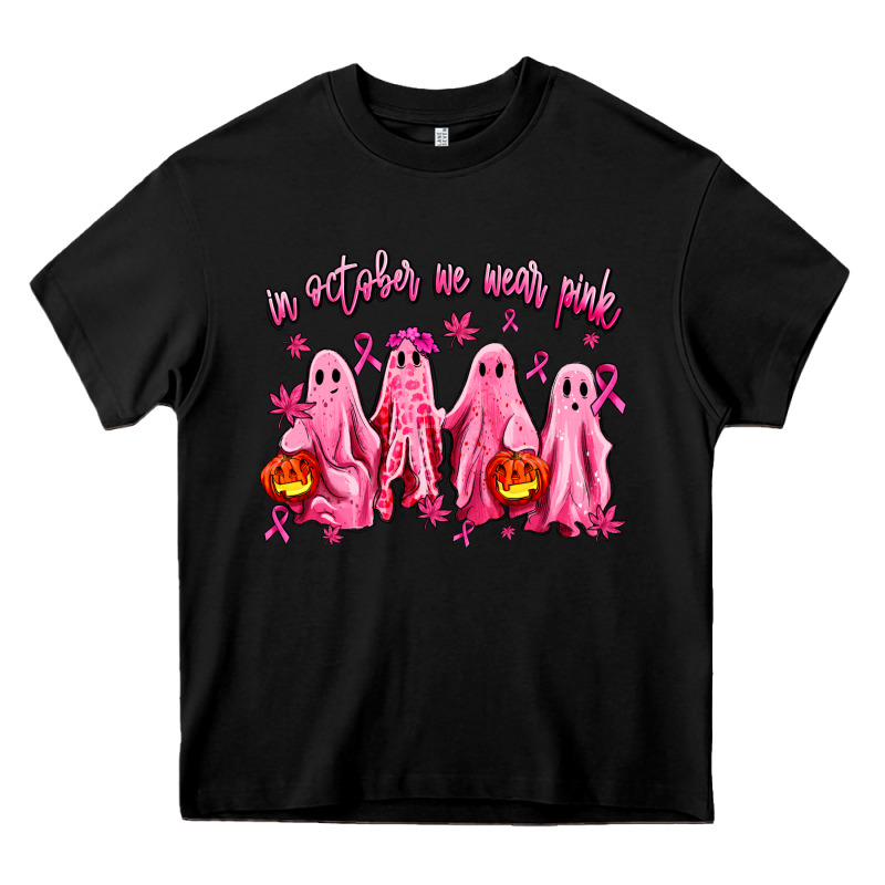 In October We Wear Pink Ghosts Heavy Core Tee by AdoDesignShop | Teevron