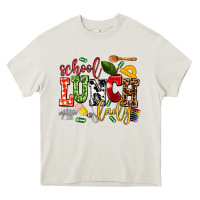 Cream school lunch lady Heavy Core Tee - AdoDesignShop