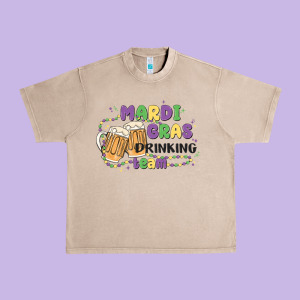 Mardi Gras Drinking Team Urban Heavy Tee Designed By Maliassmallbusiness