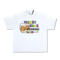 White mardi gras drinking team Urban Heavy Tee - MaliasSmallBusiness