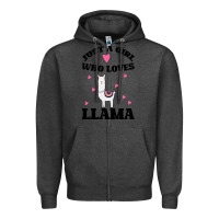 Charcoal Heather Llama Just A Girl Who Loves Llamas Zipper Hoodie - Bettercallsaul