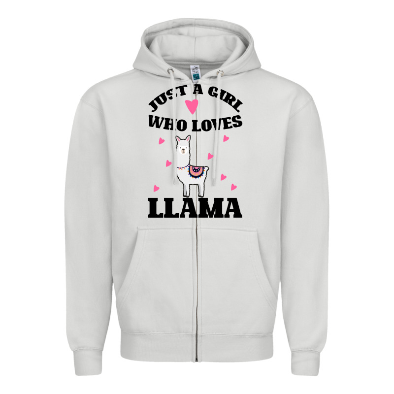 Llama Just A Girl Who Loves Llamas Zipper Hoodie by Bettercallsaul | Teevron