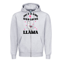 Heather Grey Llama Just A Girl Who Loves Llamas Zipper Hoodie - Bettercallsaul