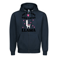 Navy Llama Just A Girl Who Loves Llamas Zipper Hoodie - Bettercallsaul