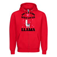 Red Llama Just A Girl Who Loves Llamas Zipper Hoodie - Bettercallsaul