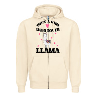 Sandshell Llama Just A Girl Who Loves Llamas Zipper Hoodie - Bettercallsaul