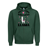 Sports Green Llama Just A Girl Who Loves Llamas Zipper Hoodie - Bettercallsaul