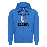 True Royal Llama Just A Girl Who Loves Llamas Zipper Hoodie - Bettercallsaul