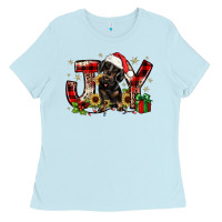 Baby Blue christmas joy dachshund Ladies Tee - JahusDesignShop