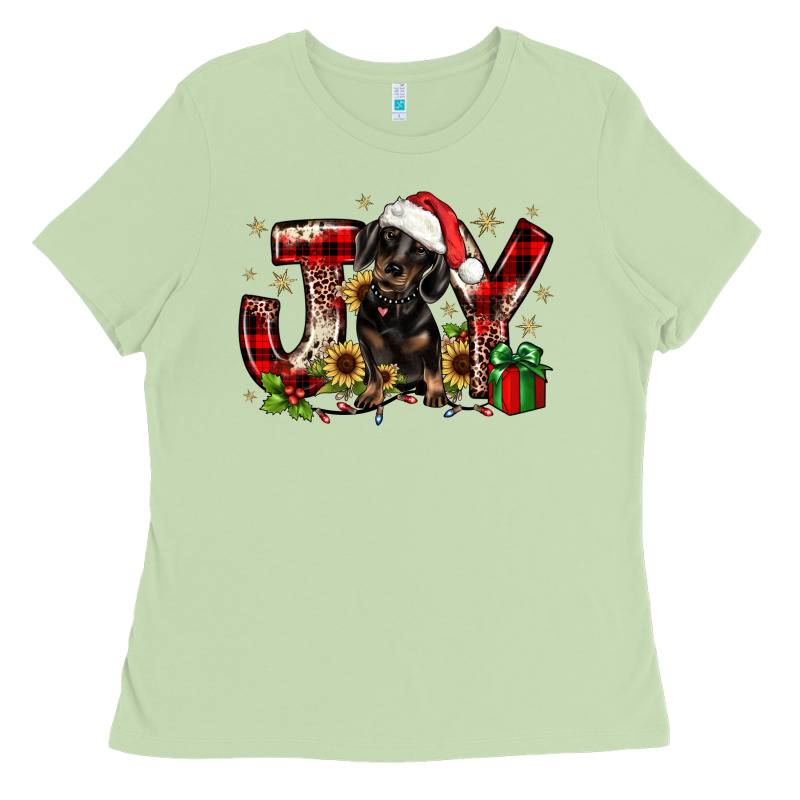 Christmas Joy Dachshund Ladies Tee by JahusDesignShop | Teevron