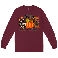 Burgundy with god all things are possible Long Sleeve Tee - MaliasSmallBusiness