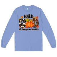Colony Blue with god all things are possible Long Sleeve Tee - MaliasSmallBusiness