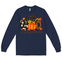 Navy with god all things are possible Long Sleeve Tee - MaliasSmallBusiness