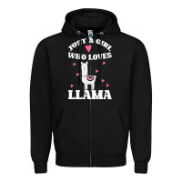 Black Llama Just A Girl Who Loves Llamas Zipper Hoodie - Bettercallsaul