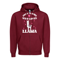 Burgundy Llama Just A Girl Who Loves Llamas Zipper Hoodie - Bettercallsaul