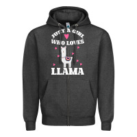 Charcoal Heather Llama Just A Girl Who Loves Llamas Zipper Hoodie - Bettercallsaul