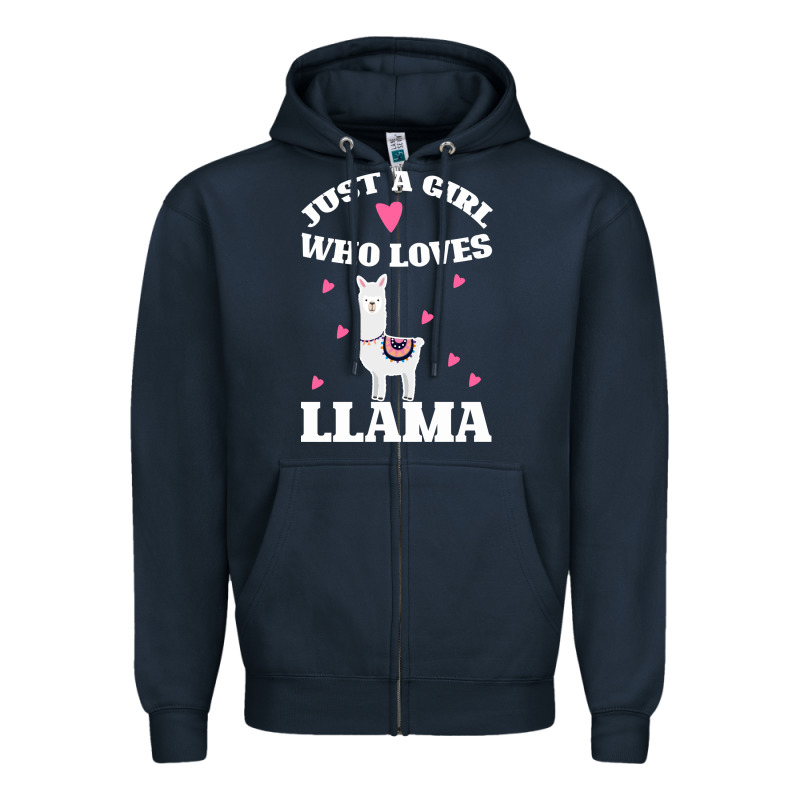 Llama Just A Girl Who Loves Llamas Zipper Hoodie by Bettercallsaul | Teevron