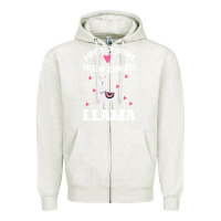 Oatmeal Heather Llama Just A Girl Who Loves Llamas Zipper Hoodie - Bettercallsaul