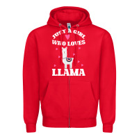 Red Llama Just A Girl Who Loves Llamas Zipper Hoodie - Bettercallsaul