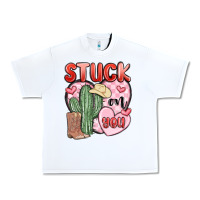 White stuck on you Urban Heavy Tee - MaliasSmallBusiness