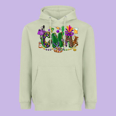 Cma Mardi Gras Cowgirl Heavyweight Hoodie Designed By Cowgirlartshop