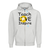 Dove Grey Teach Love Inspire Zipper Hoodie - Bettercallsaul
