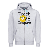 Heather Grey Teach Love Inspire Zipper Hoodie - Bettercallsaul