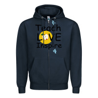 Navy Teach Love Inspire Zipper Hoodie - Bettercallsaul