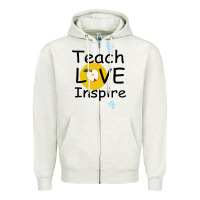 Oatmeal Heather Teach Love Inspire Zipper Hoodie - Bettercallsaul