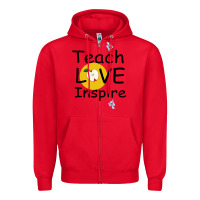 Red Teach Love Inspire Zipper Hoodie - Bettercallsaul