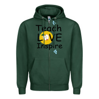 Sports Green Teach Love Inspire Zipper Hoodie - Bettercallsaul