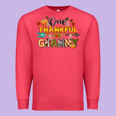 One Thankful Grammy Premium Sweatshirt Designed By Cowgirlartshop