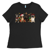 Black christmas chihuahua pitbull pug dachshund Ladies Tee - JahusDesignShop