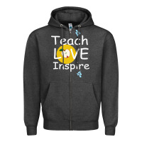 Charcoal Heather teach love inspire Zipper Hoodie - Bettercallsaul