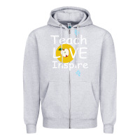 Heather Grey teach love inspire Zipper Hoodie - Bettercallsaul