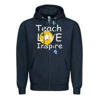 Navy teach love inspire Zipper Hoodie - Bettercallsaul