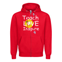 Red teach love inspire Zipper Hoodie - Bettercallsaul