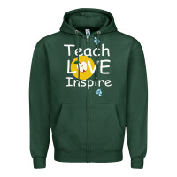Sports Green teach love inspire Zipper Hoodie - Bettercallsaul