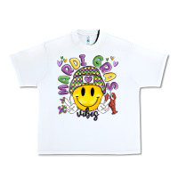 White mardi gras vibes Urban Heavy Tee - MaliasSmallBusiness