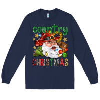 Navy Country Christmas Long Sleeve Tee - NancyCooperArtShop