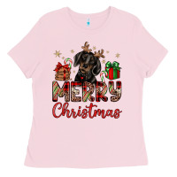 Merry Christmas Dachshund Ladies Tee | Teevron