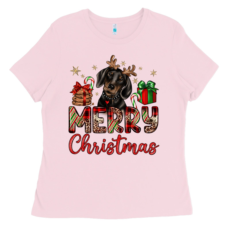 Merry Christmas Dachshund Ladies Tee by JahusDesignShop | Teevron