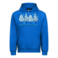 Cobalt merry christmas blue trees Urban Hoodie - FaDigitalArtStudio