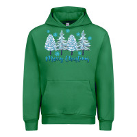 Emerald merry christmas blue trees Urban Hoodie - FaDigitalArtStudio