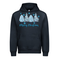 Navy merry christmas blue trees Urban Hoodie - FaDigitalArtStudio