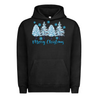 Pigment Black merry christmas blue trees Urban Hoodie - FaDigitalArtStudio