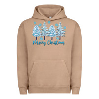 Pigment Burro merry christmas blue trees Urban Hoodie - FaDigitalArtStudio