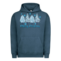 Pigment Midnight Navy merry christmas blue trees Urban Hoodie - FaDigitalArtStudio