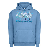 Pigment Pebble Blue merry christmas blue trees Urban Hoodie - FaDigitalArtStudio